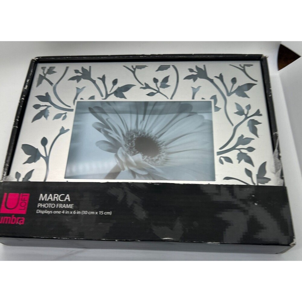 Umbra Picture Frame 4x6 silver Photo Display Desk Wall New embellished "marca"